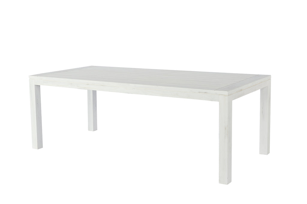 White wash teak shop dining table